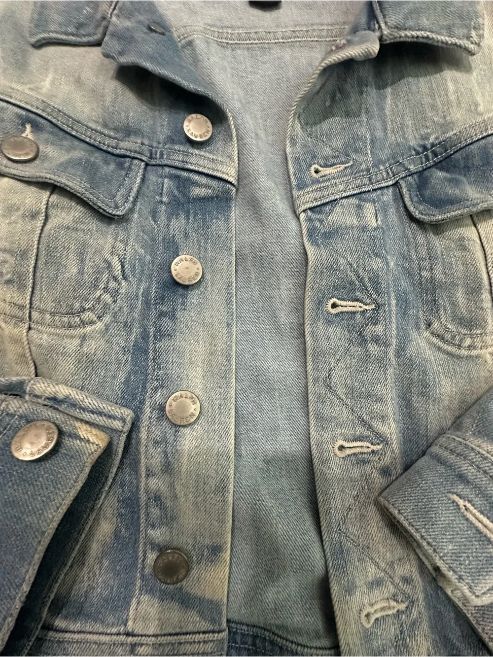 Ralph Lauren Light Wash Distressed Denim Jacket - Made in Italy - Picture 5 of 9